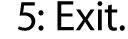 5: Exit.